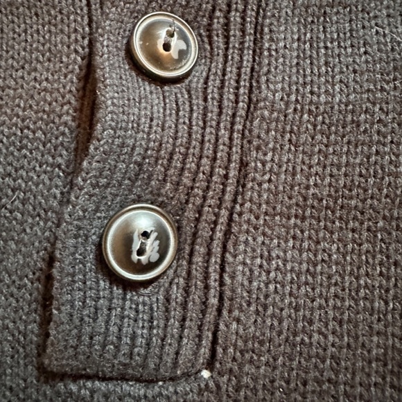 Chaps Sweater Mens Size L Black Snowflake Dear Pullover 1/4 Button Down - Picture 5 of 11